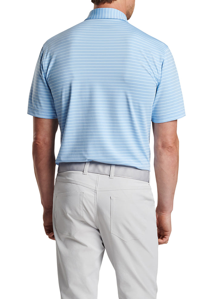 Peter Millar Mens Classic Fit Drum Performance Jersey Polo - COTTAGE BLUE