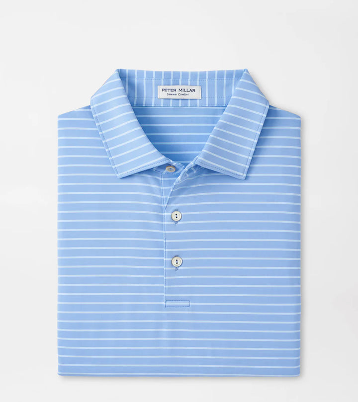 Peter Millar Mens Classic Fit Drum Performance Jersey Polo - COTTAGE BLUE