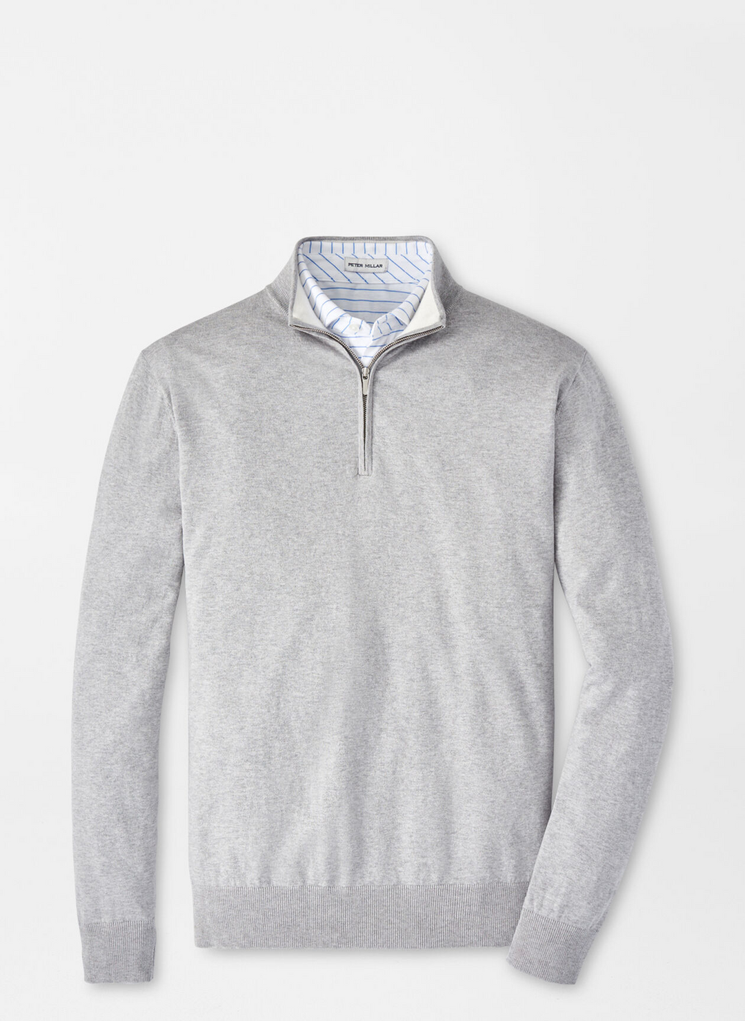 Peter Millar Men's Classic Fit Whitaker Quarter-Zip Sweater - BRITISH GREY