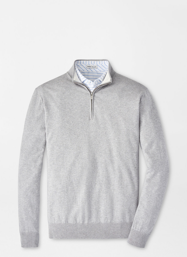 Peter Millar Men's Classic Fit Whitaker Quarter-Zip Sweater - BRITISH GREY