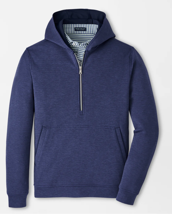Peter Millar Mens Winsome Half Zip Hoodie - Blue Pearl