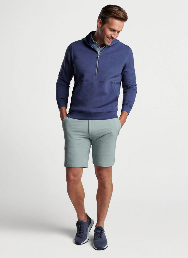 Peter Millar Mens Winsome Half Zip Hoodie - Blue Pearl