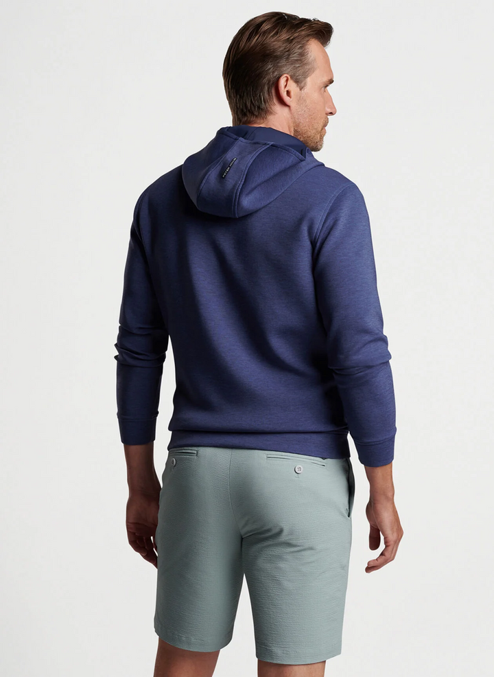Peter Millar Mens Winsome Half Zip Hoodie - Blue Pearl