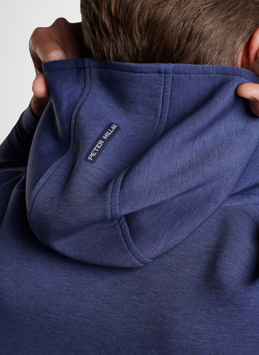 Peter Millar Mens Winsome Half Zip Hoodie - Blue Pearl