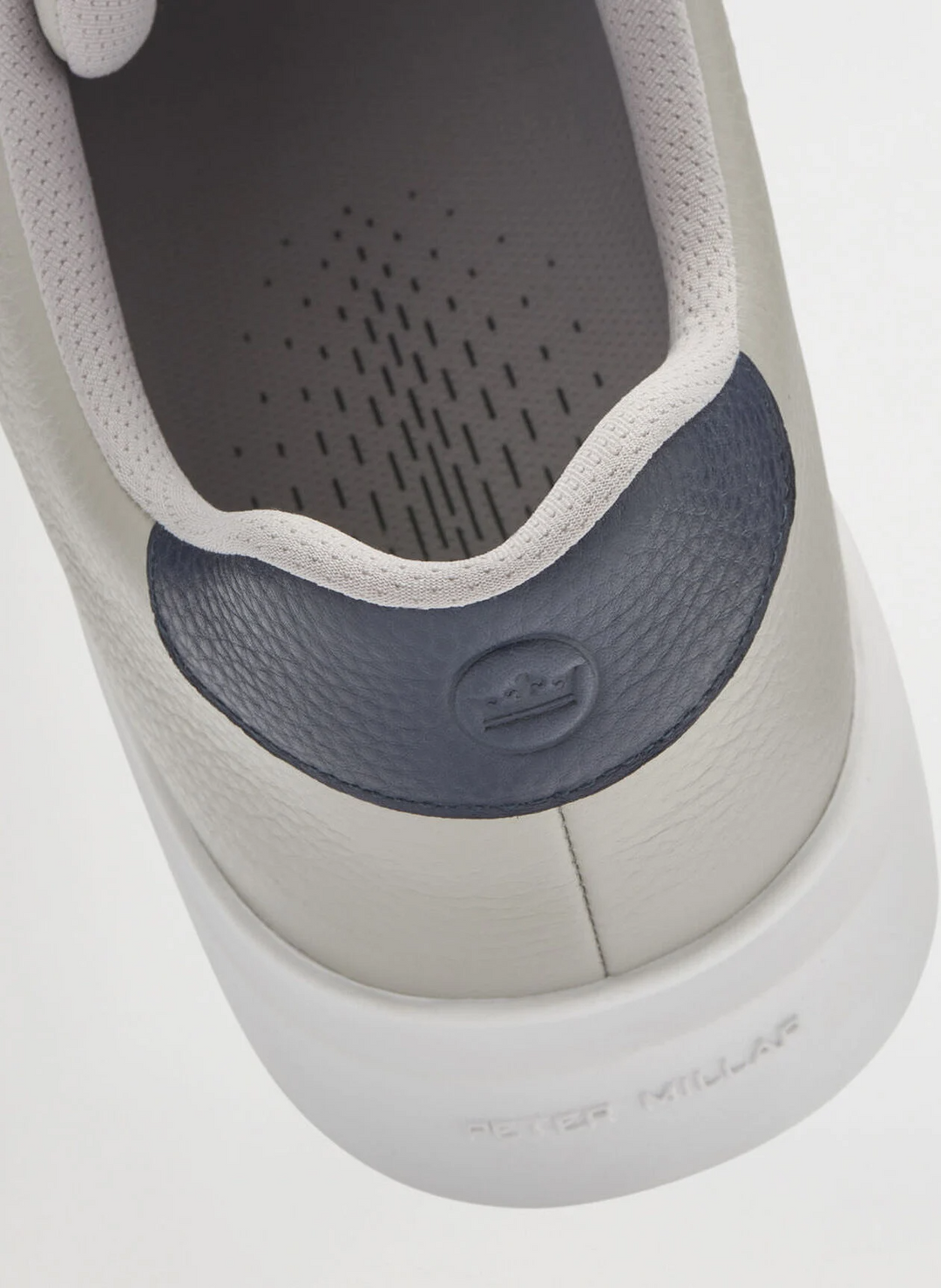 PETER MILLAR Men's Drift Leather Hybrid Course Shoe - WARM GREY / NAVY