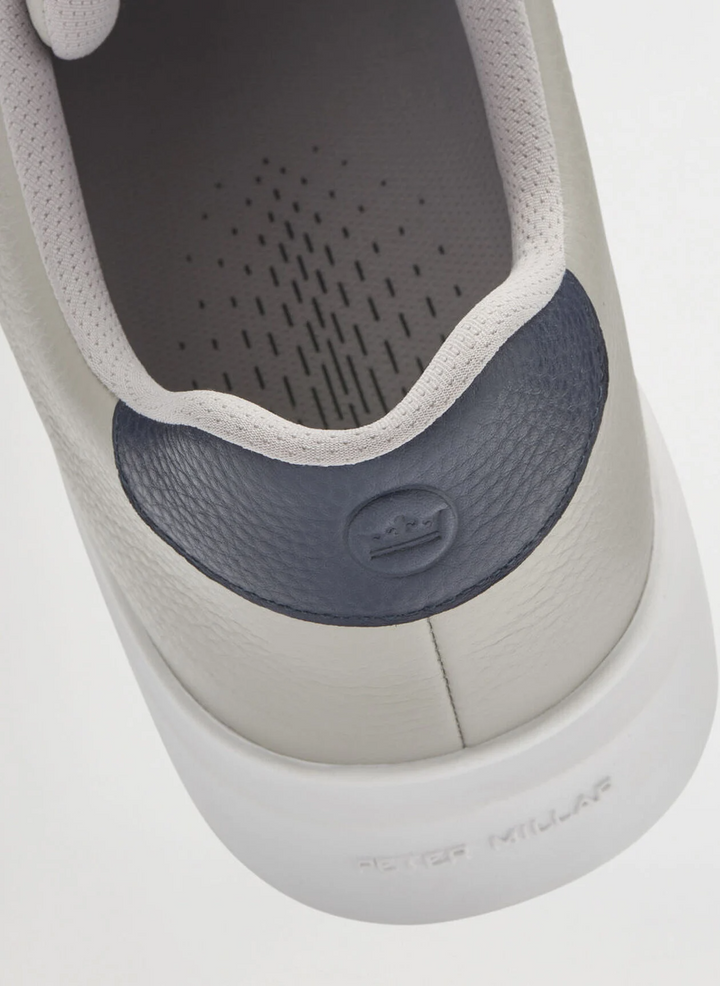 PETER MILLAR Men's Drift Leather Hybrid Course Shoe - WARM GREY / NAVY