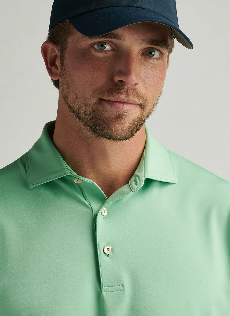 Peter Millar Mens Classic Fit Solid Performance Jersey Polo - Pear Tart