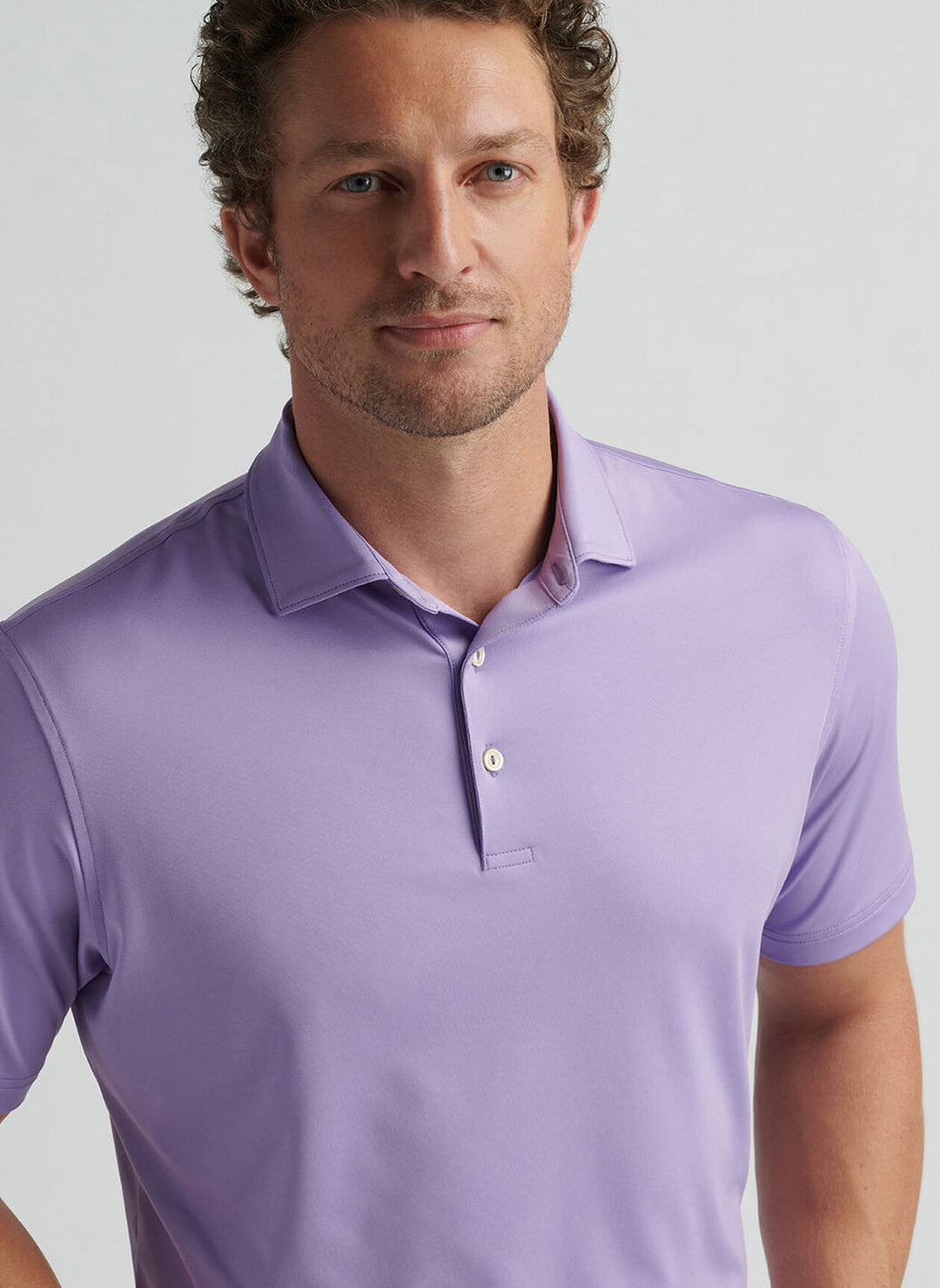 Peter Millar Mens Classic Fit Solid Performance Jersey Polo - Ultra Violet