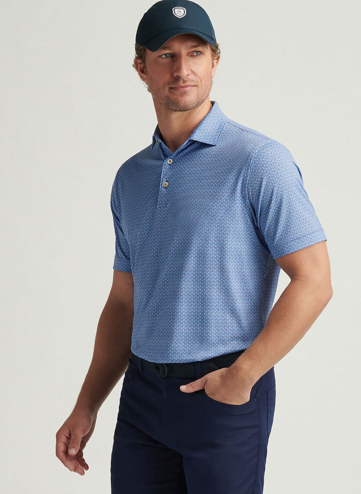 Peter Millar Mens Classic Fit Vega Performance Jersey Polo - Sailor Blue