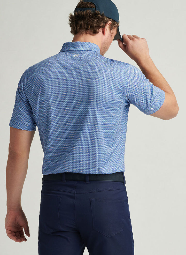 Peter Millar Mens Classic Fit Vega Performance Jersey Polo - Sailor Blue