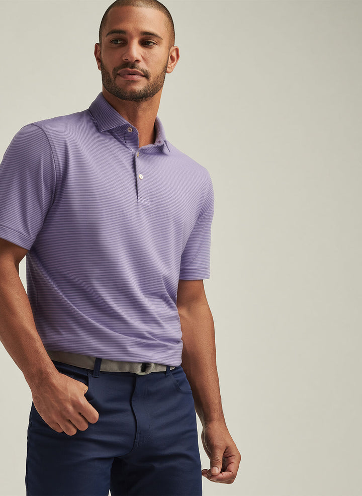 Peter Millar Mens Classic Fit Grove Performance Jersey Polo - Ultra Violet