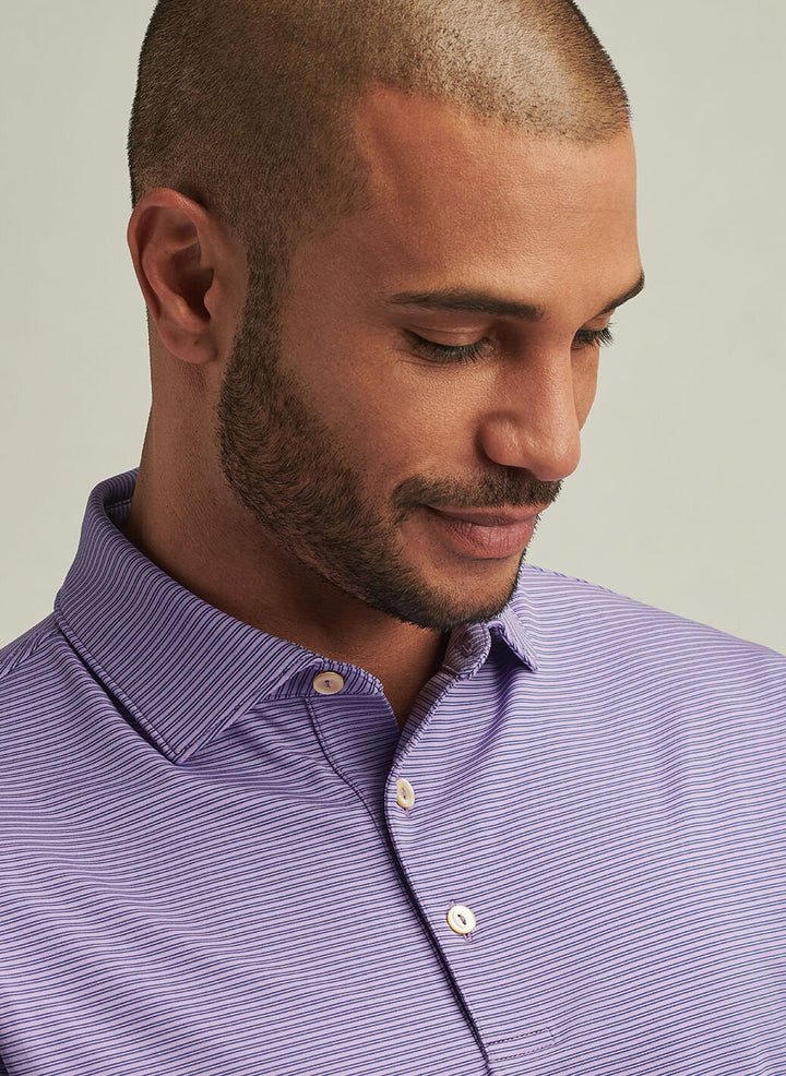 Peter Millar Mens Classic Fit Grove Performance Jersey Polo - Ultra Violet