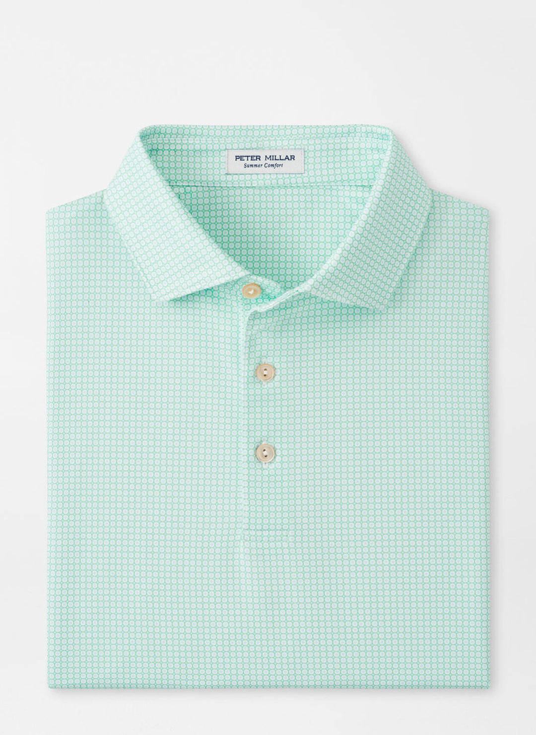 Peter Millar Mens Classic Fit Orbit Performance Jersey Polo - White Pear Tart
