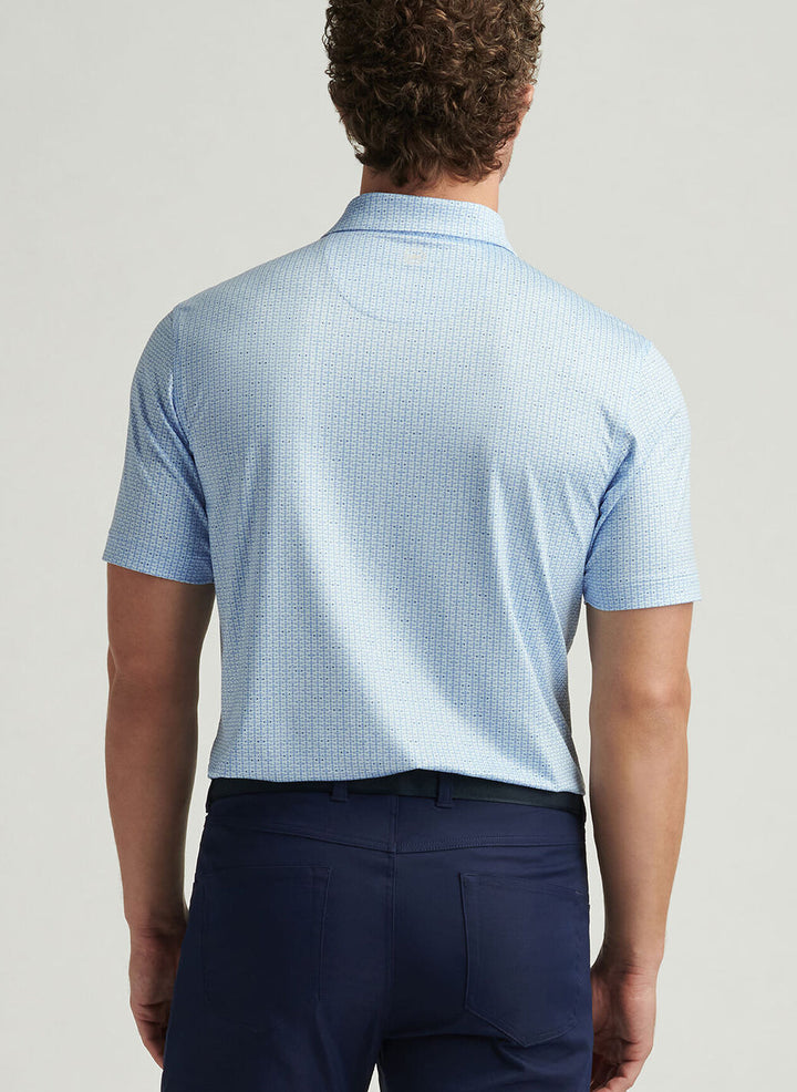 Peter Millar Mens Classic Fit First In Flight Performance Jersey Polo - Pale Blue