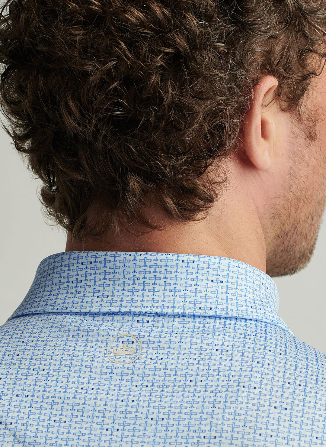 Peter Millar Mens Classic Fit First In Flight Performance Jersey Polo - Pale Blue