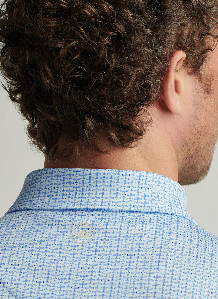 Peter Millar Mens Classic Fit First In Flight Performance Jersey Polo - Pale Blue