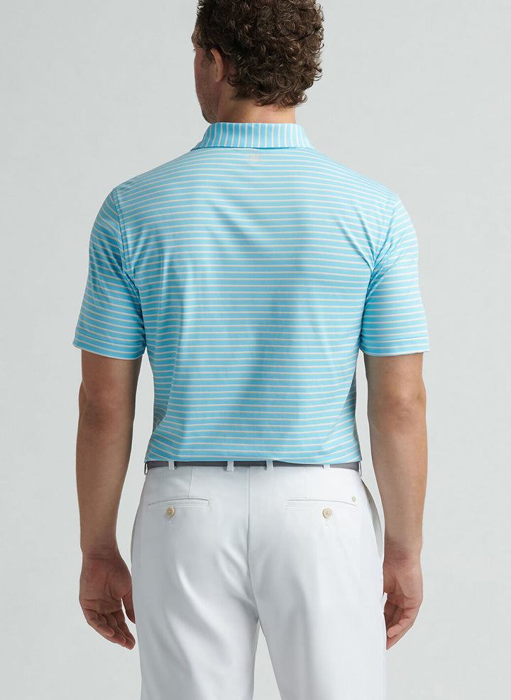 Peter Millar Mens Classic Fit Dunnes Performance Jersey Polo - Maya Blue