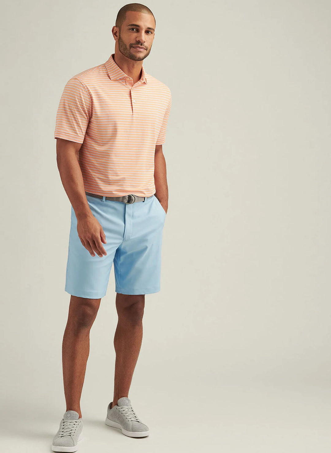 Peter Millar Mens Classic Fit Dunnes Performance Jersey Polo - Papaya