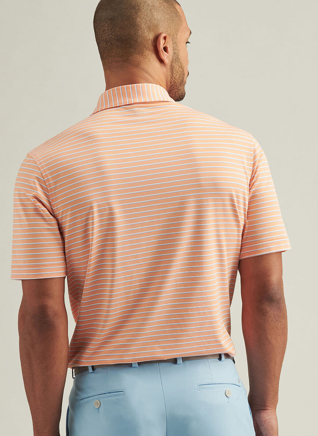 Peter Millar Mens Classic Fit Dunnes Performance Jersey Polo - Papaya