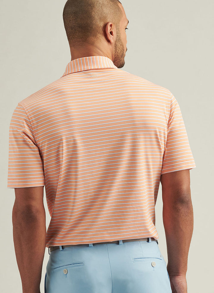 Peter Millar Mens Classic Fit Dunnes Performance Jersey Polo - Papaya