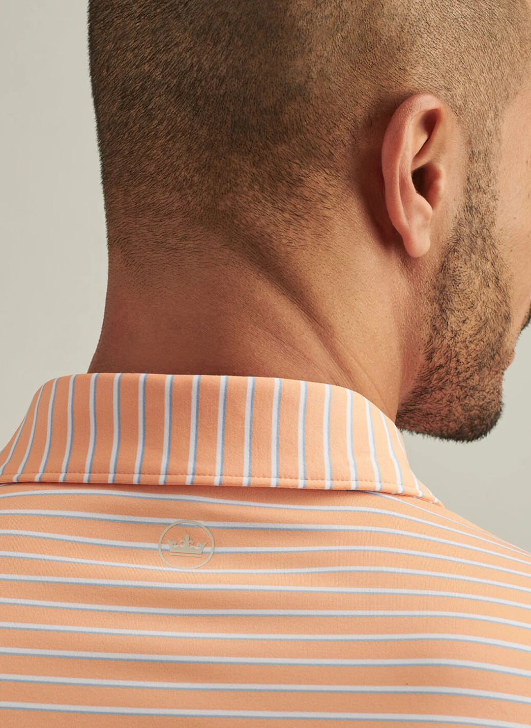 Peter Millar Mens Classic Fit Dunnes Performance Jersey Polo - Papaya