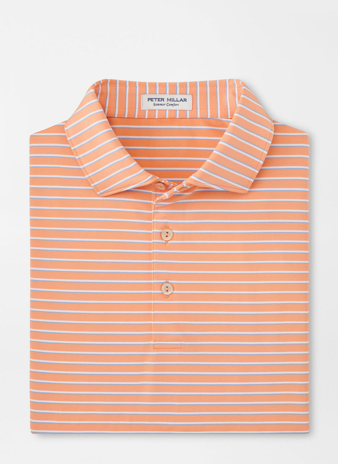Peter Millar Mens Classic Fit Dunnes Performance Jersey Polo - Papaya