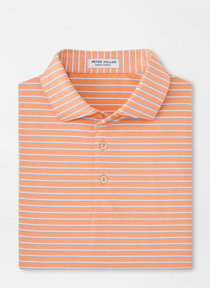 Peter Millar Mens Classic Fit Dunnes Performance Jersey Polo - Papaya