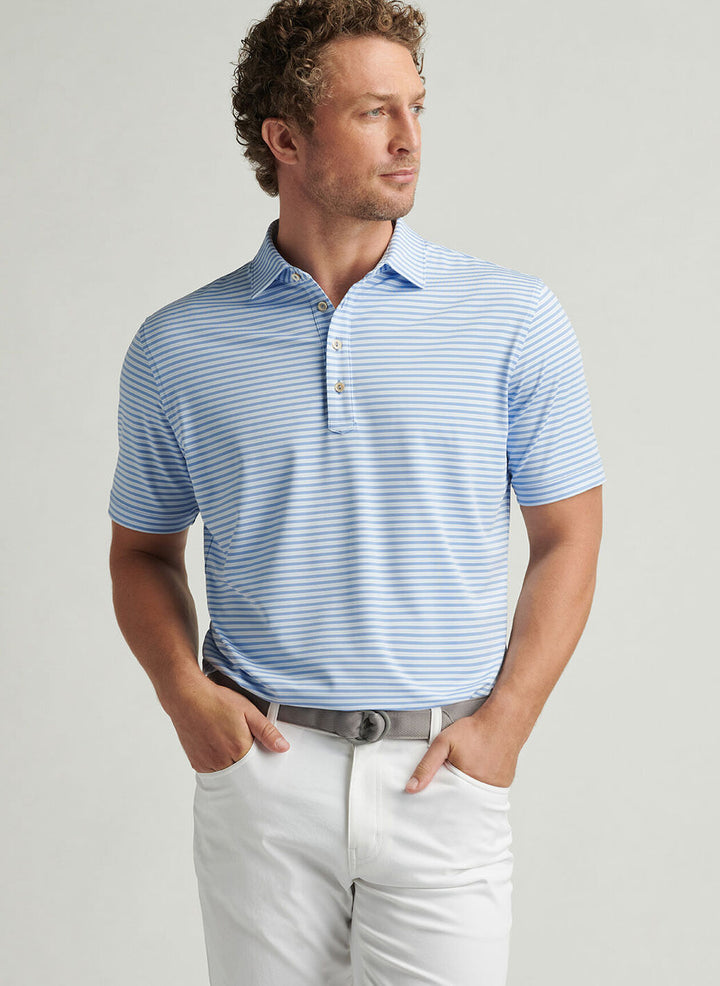 Peter Millar Mens Classic Fit Lane Performance Jersey Polo - Blue Fade