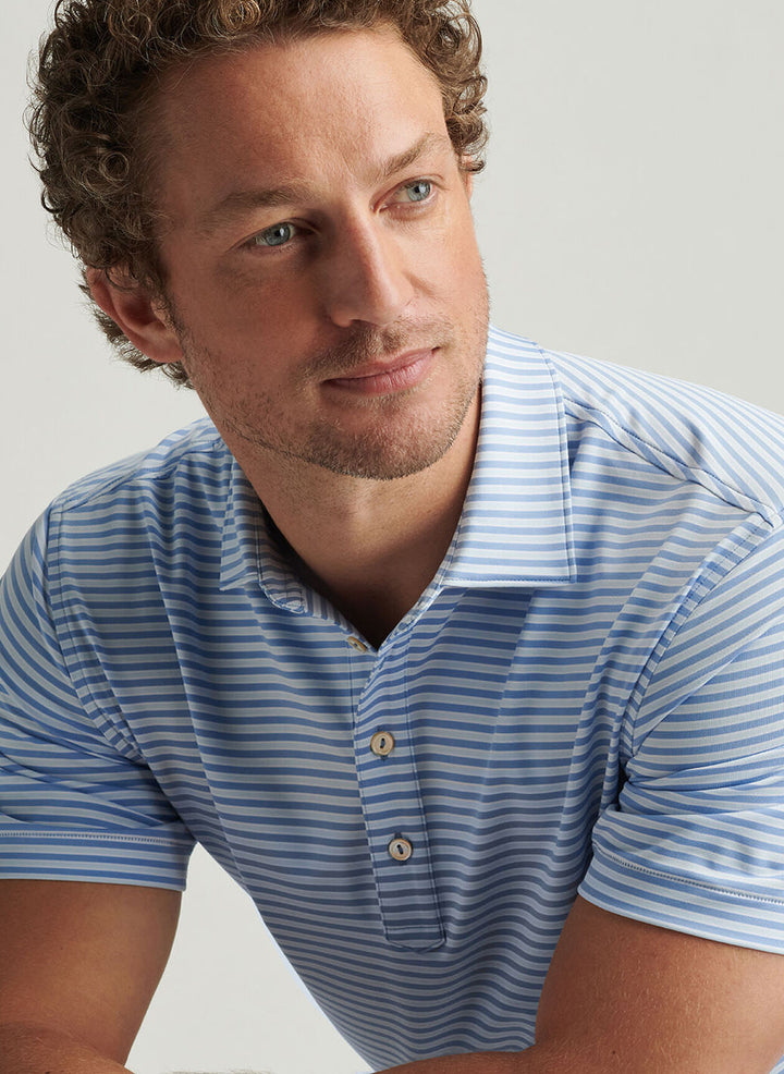 Peter Millar Mens Classic Fit Lane Performance Jersey Polo - Blue Fade