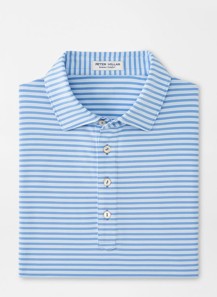 Peter Millar Mens Classic Fit Lane Performance Jersey Polo - Blue Fade