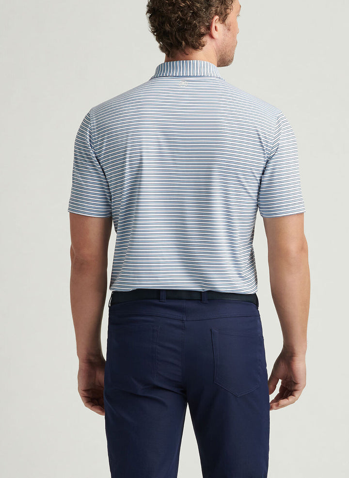 Peter Millar Mens Classic Fit Lane Performance Jersey Polo - White