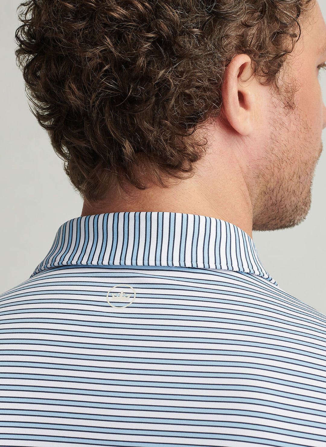 Peter Millar Mens Classic Fit Lane Performance Jersey Polo - White