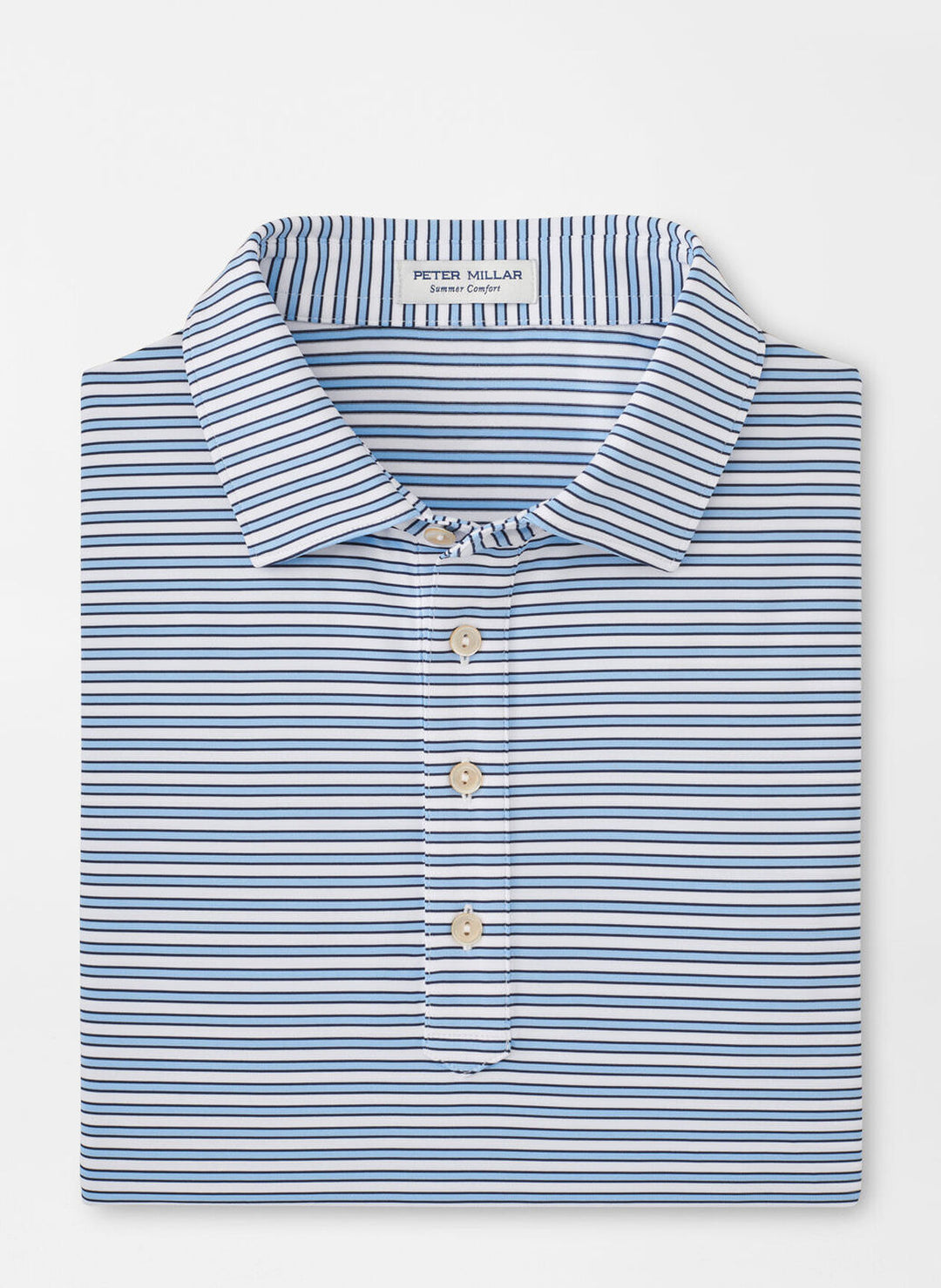Peter Millar Mens Classic Fit Lane Performance Jersey Polo - White
