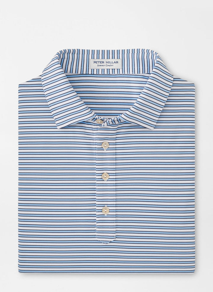 Peter Millar Mens Classic Fit Lane Performance Jersey Polo - White