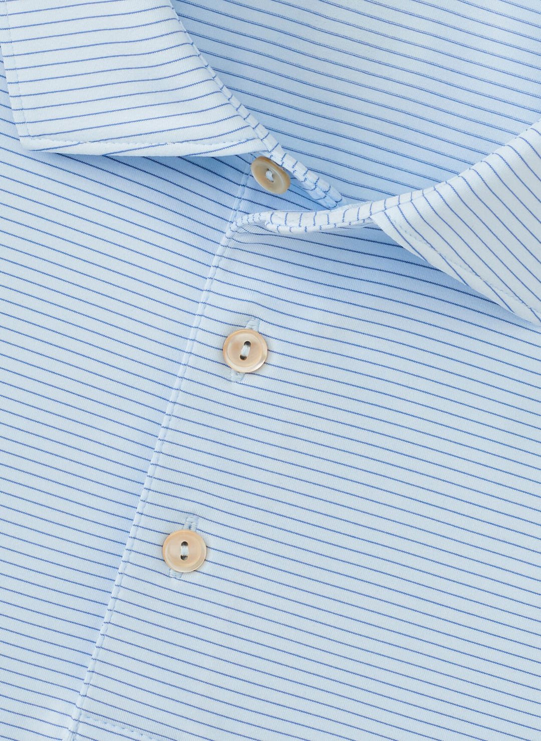 Peter Millar Mens Classic Fit Highlands Performance Jersey Polo - Pale Blue