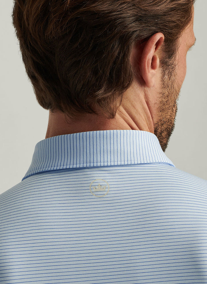 Peter Millar Mens Classic Fit Highlands Performance Jersey Polo - Pale Blue