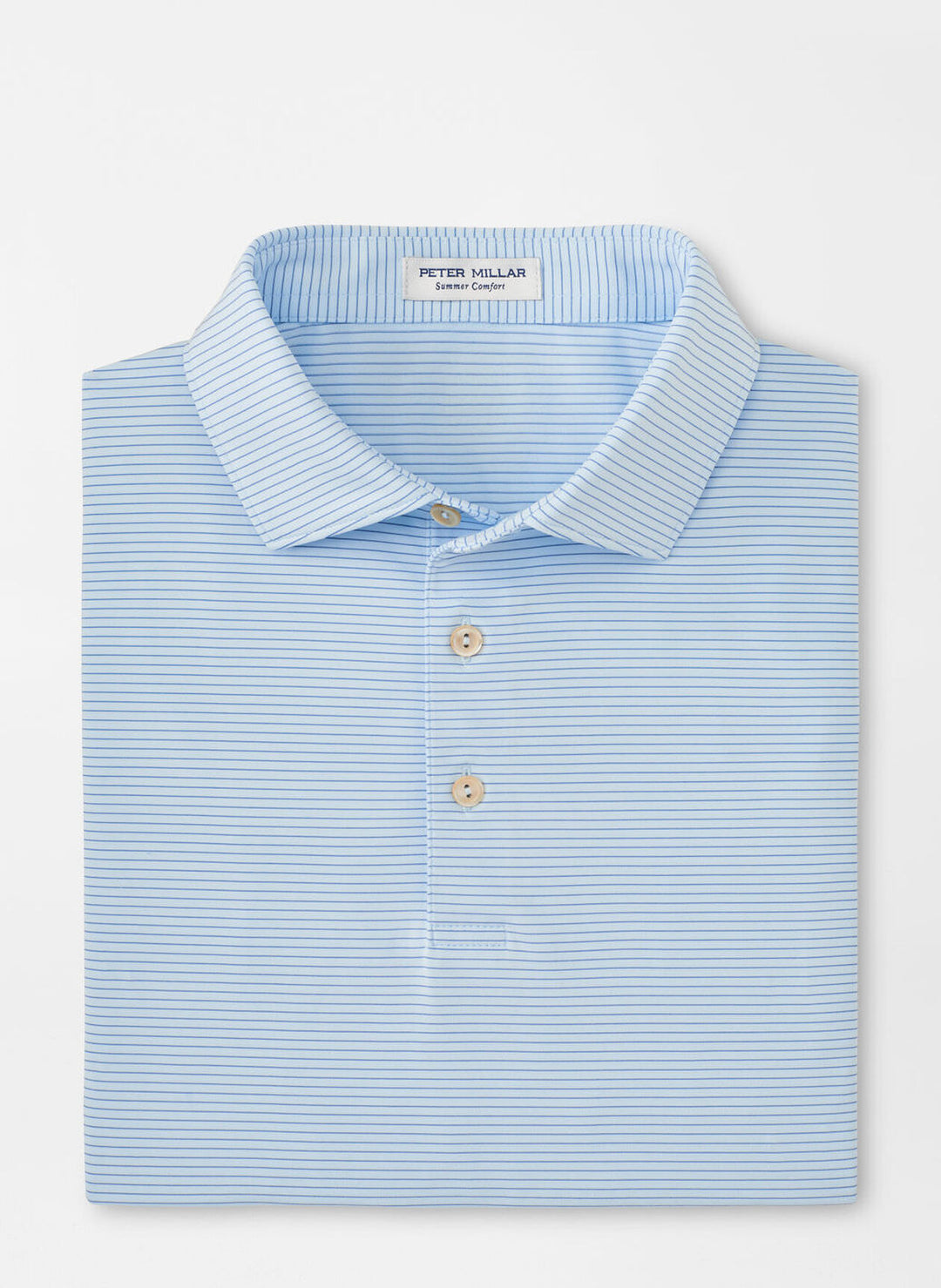Peter Millar Mens Classic Fit Highlands Performance Jersey Polo - Pale Blue