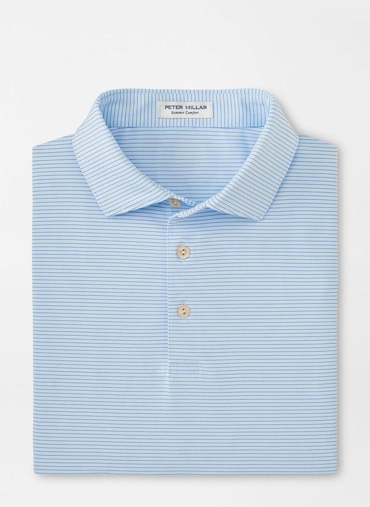 Peter Millar Mens Classic Fit Highlands Performance Jersey Polo - Pale Blue