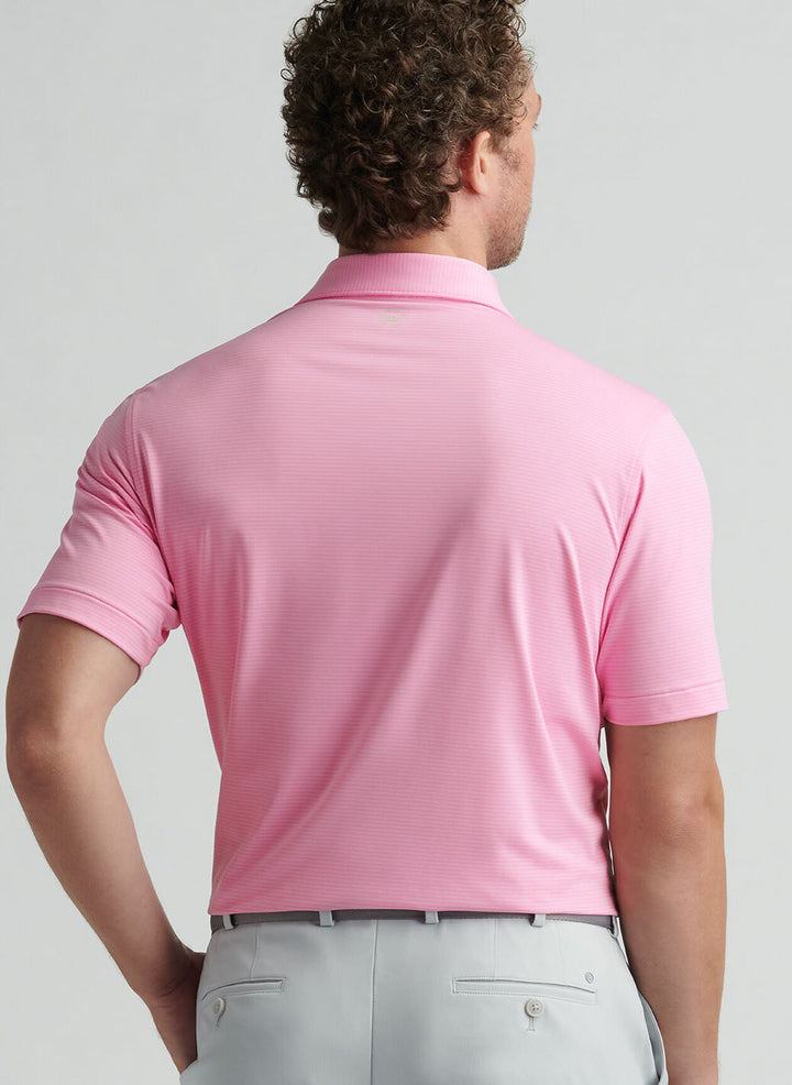Peter Millar Mens Classic Fit Highlands Performance Jersey Polo - Pink Vale