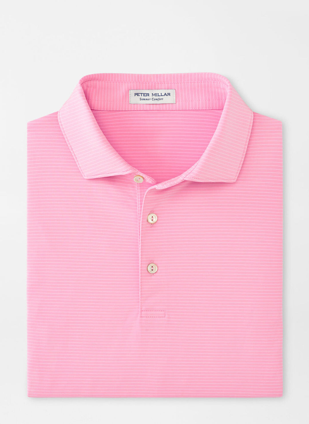 Peter Millar Mens Classic Fit Highlands Performance Jersey Polo - Pink Vale