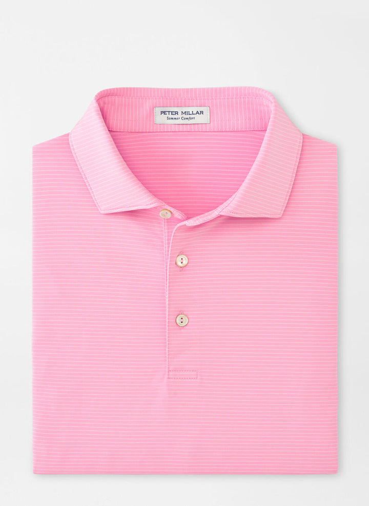 Peter Millar Mens Classic Fit Highlands Performance Jersey Polo - Pink Vale