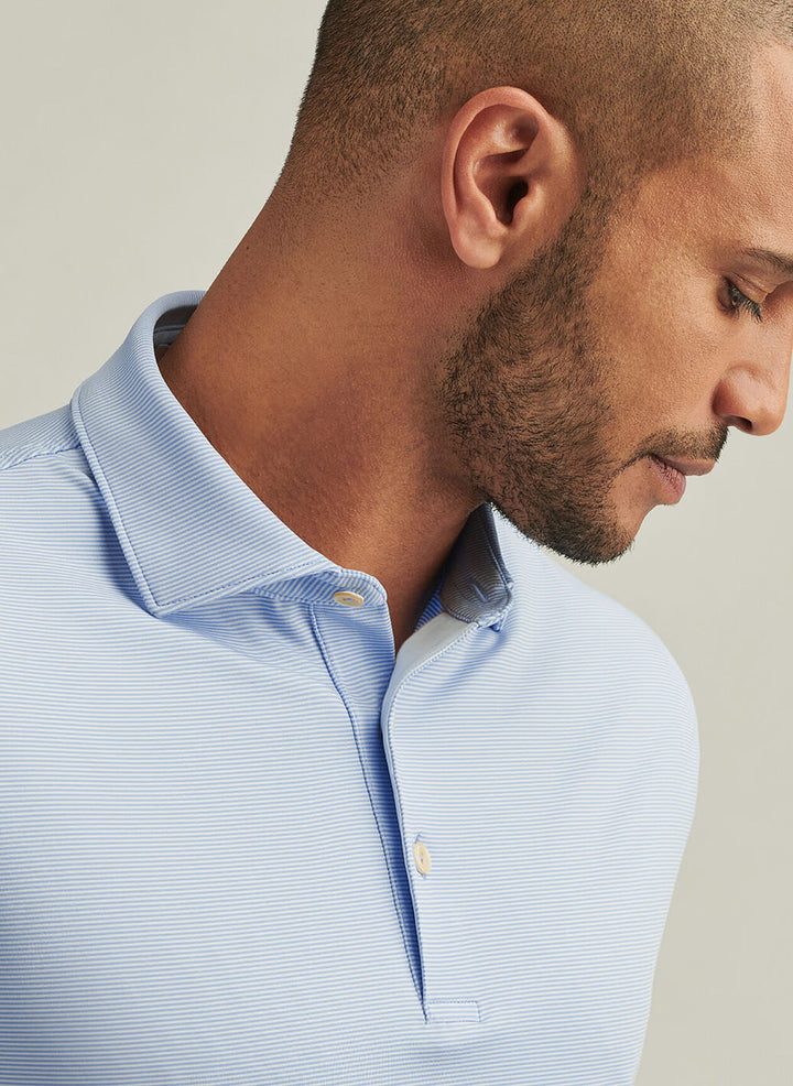 Peter Millar Mens Classic Fit Jubilee Performance Jersey Polo - Blue Fade