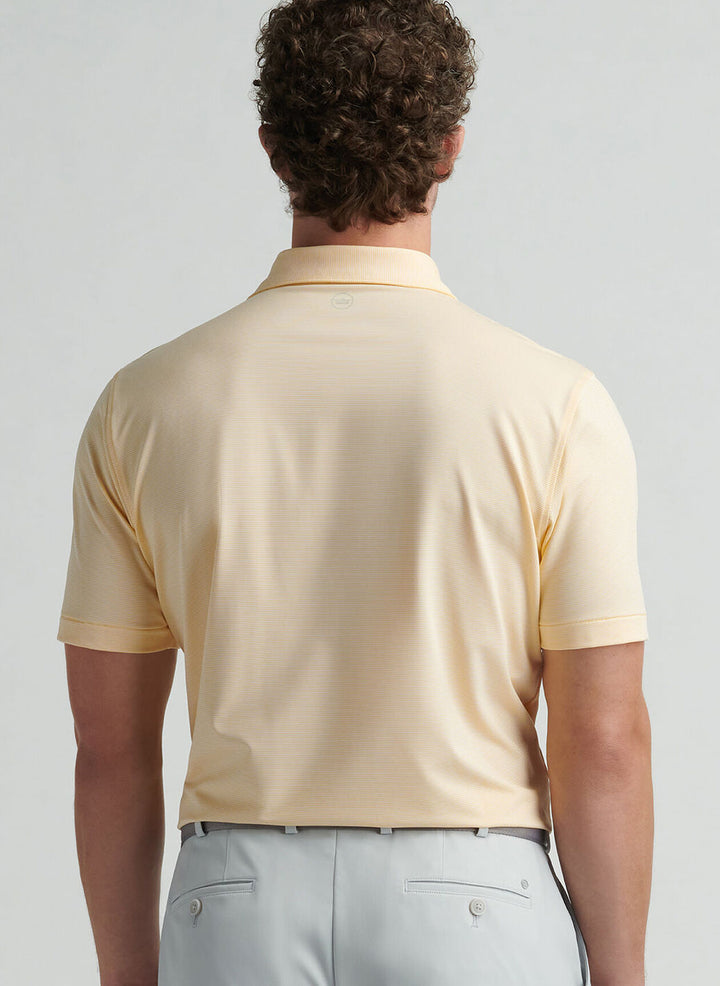 Peter Millar Mens Classic Fit Jubilee Performance Jersey Polo - Lemon Squeeze