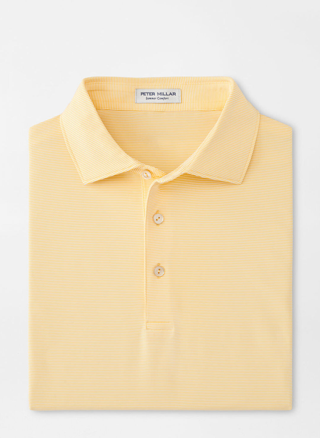 Peter Millar Mens Classic Fit Jubilee Performance Jersey Polo - Lemon Squeeze