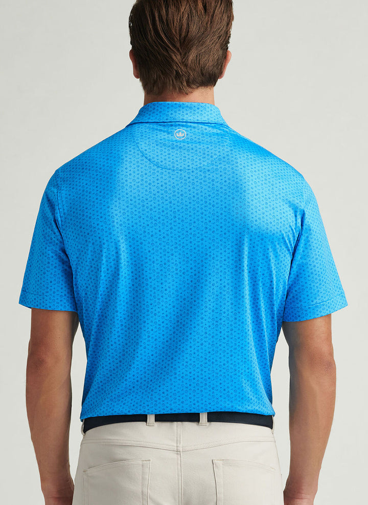 Peter Millar Mens Classic Fit Elements Performance Jersey Polo - Riverbed