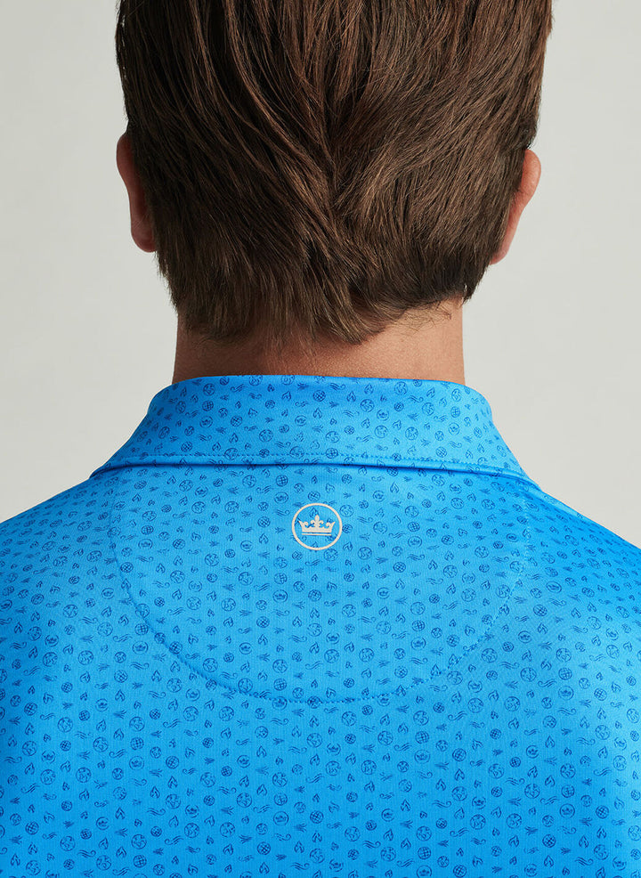 Peter Millar Mens Classic Fit Elements Performance Jersey Polo - Riverbed