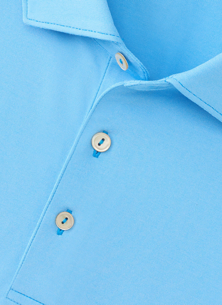 Peter Millar Mens Classic Fit Andover Performance Jersey Polo - Riverbed