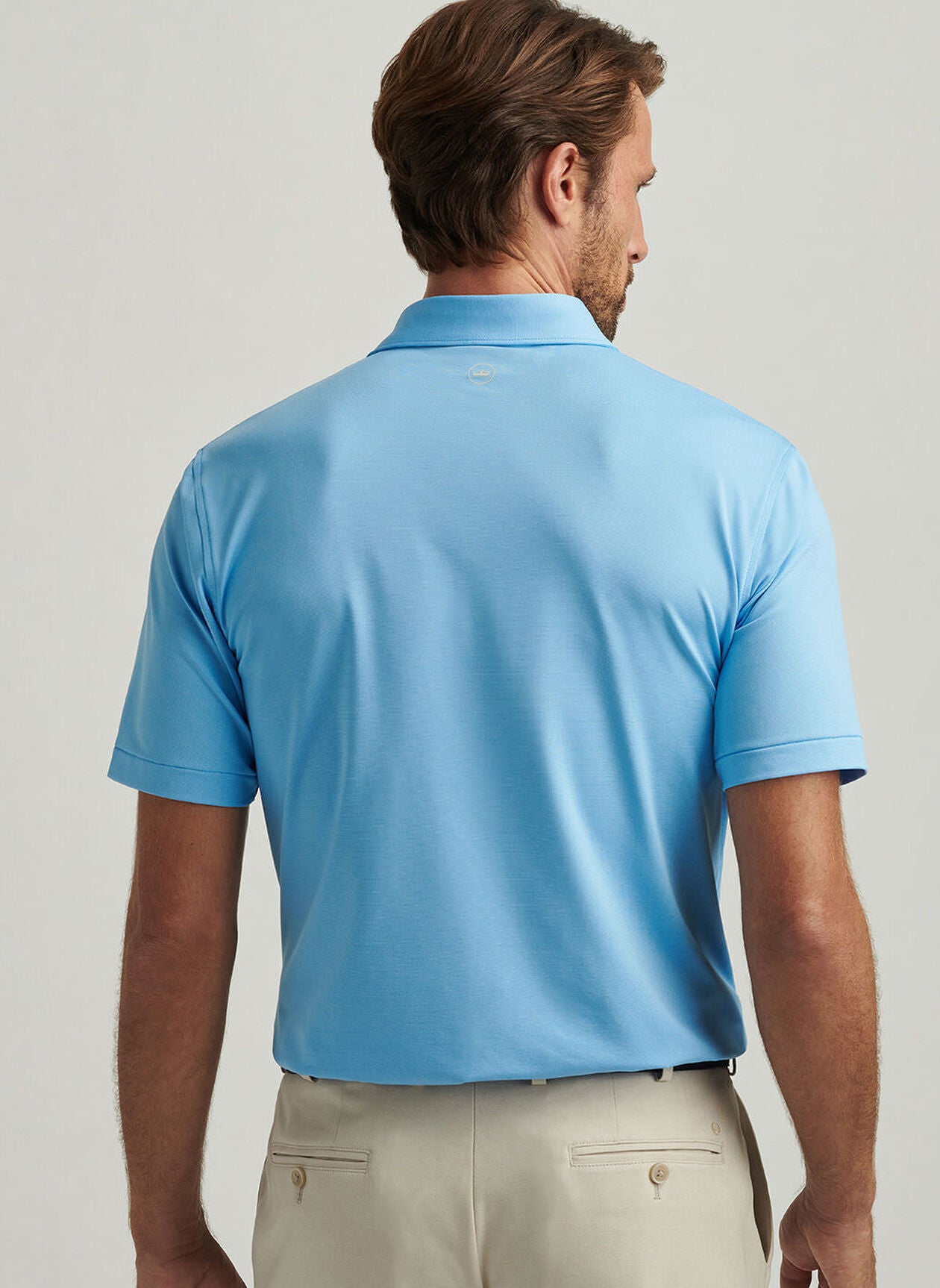 Peter Millar Mens Classic Fit Andover Performance Jersey Polo - Riverb