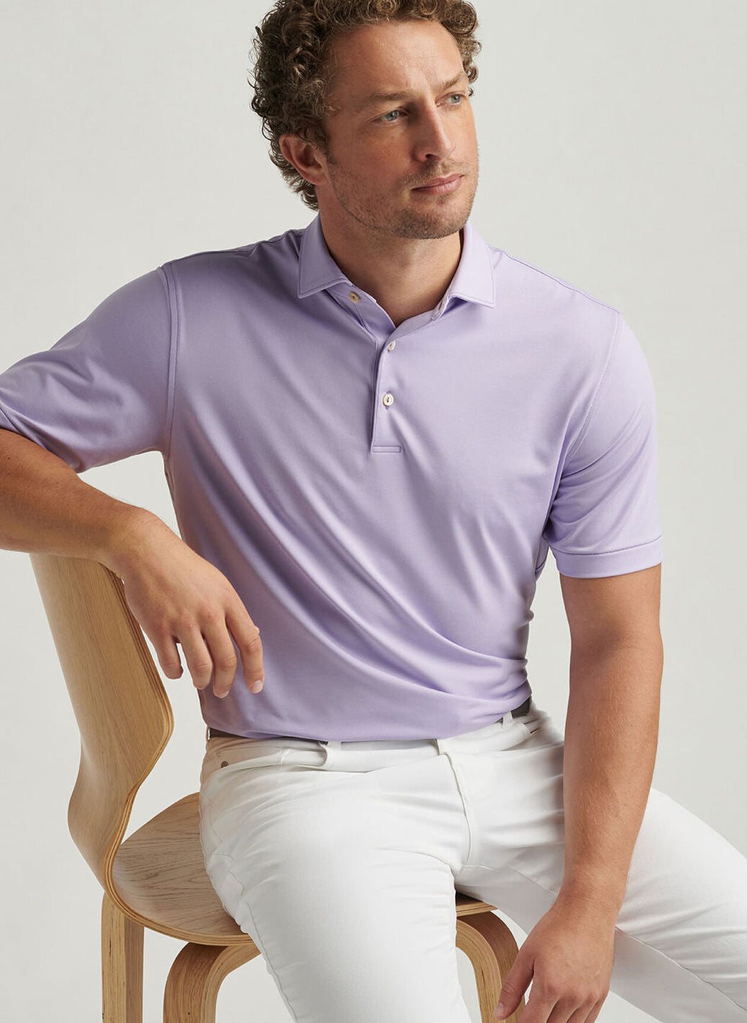 Peter Millar Mens Classic Fit Andover Performance Jersey Polo - Ultra Violet