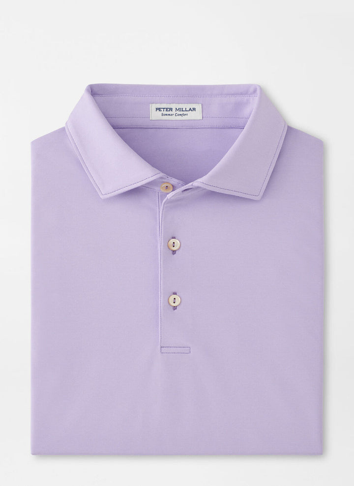 Peter Millar Mens Classic Fit Andover Performance Jersey Polo - Ultra Violet